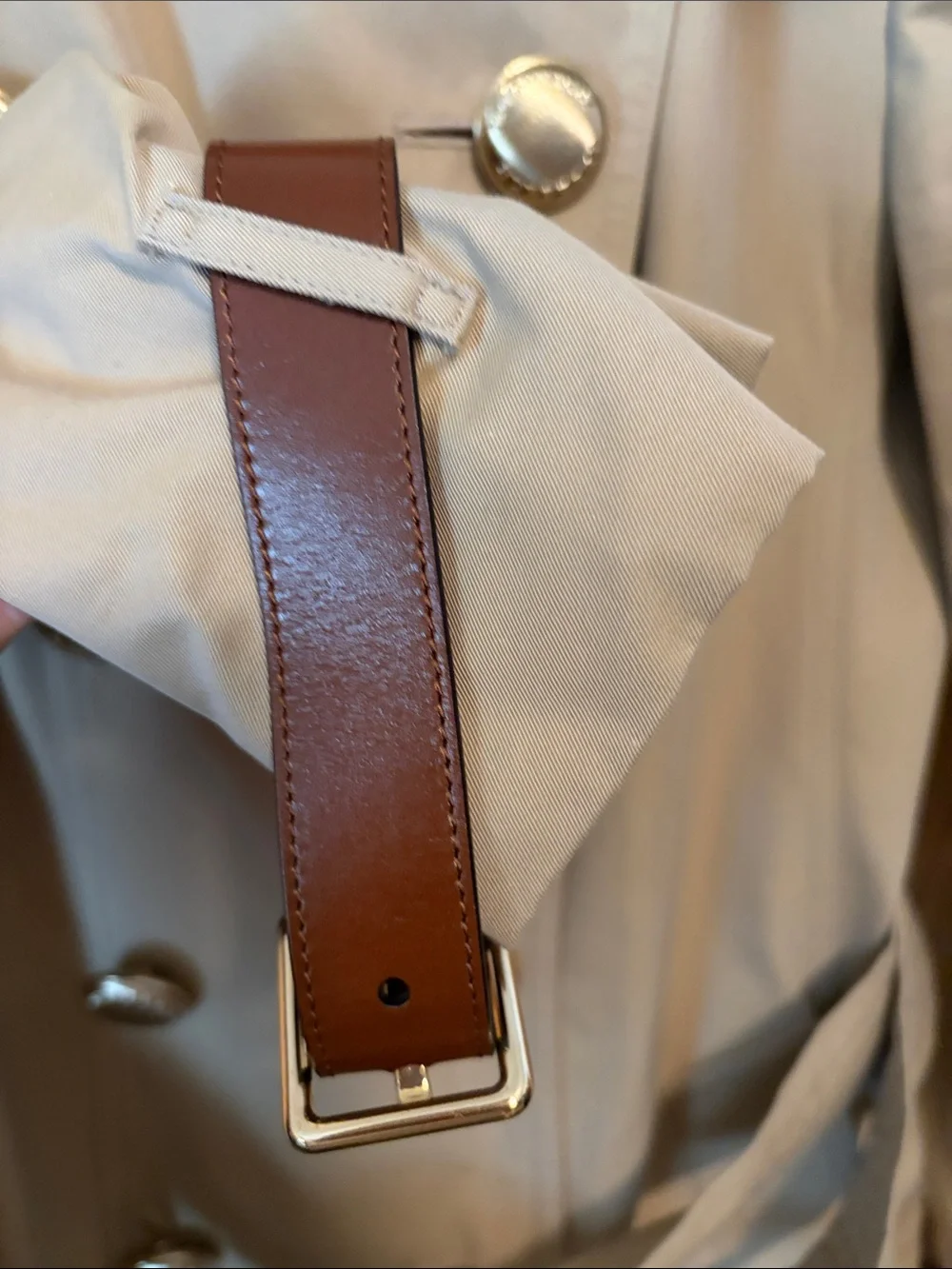 EUC Burberry Sandringham Tan Trench Coat with Shearling Collar size 8 - Picture 4 of 11